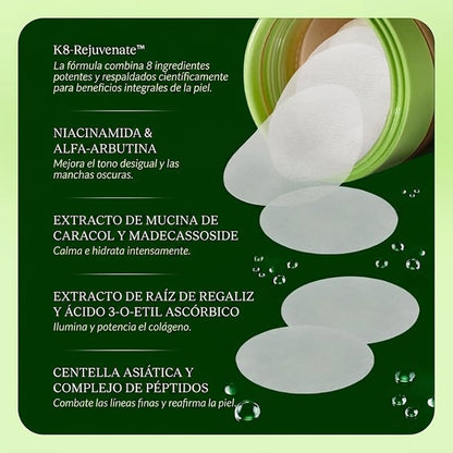 Almohadillas Faciales Renovadoras con Centella Asiática, Colágeno y Niacinamida