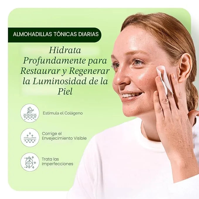 Almohadillas Faciales Renovadoras con Centella Asiática, Colágeno y Niacinamida