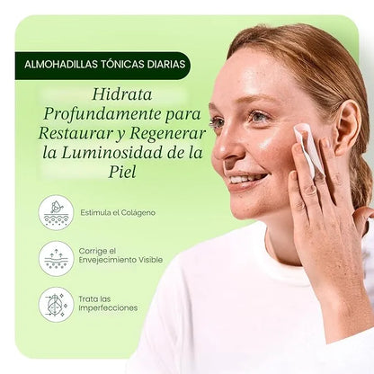 Almohadillas Faciales Renovadoras con Centella Asiática, Colágeno y Niacinamida