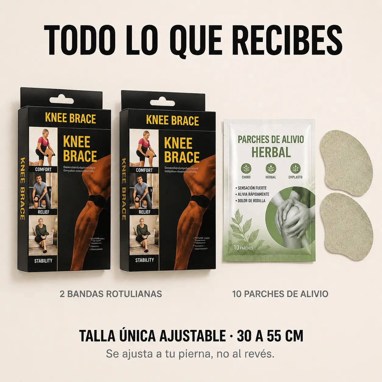 PACK: ROTULA PRO SPORTS® X2 + PARCHES ALIVIO RODILLA